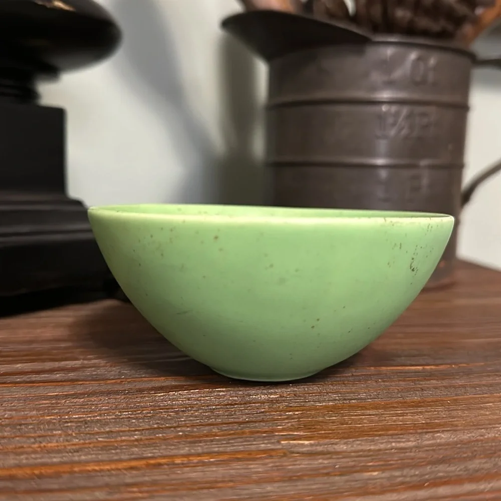 Green and Brown Speckled Ceramic Trinket Bowl